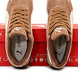 Жіночі кросівки Puma Speedcat весна-осінь коричневі. Живе фото, фото 3