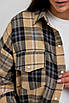 Жіноча сорочка в клітинку беж+чорний No 537 ( р: S/M; L/XL), фото 3