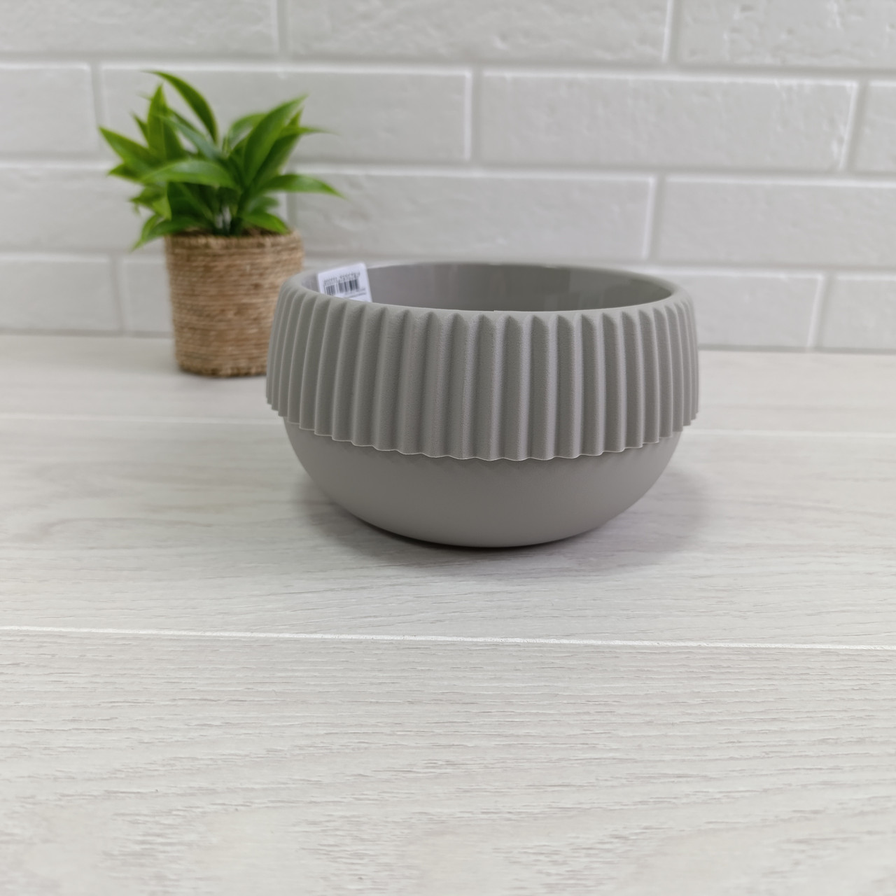 Горщик для квітів із дренажем 22*12см Бохо 1,4л Какао (низький)