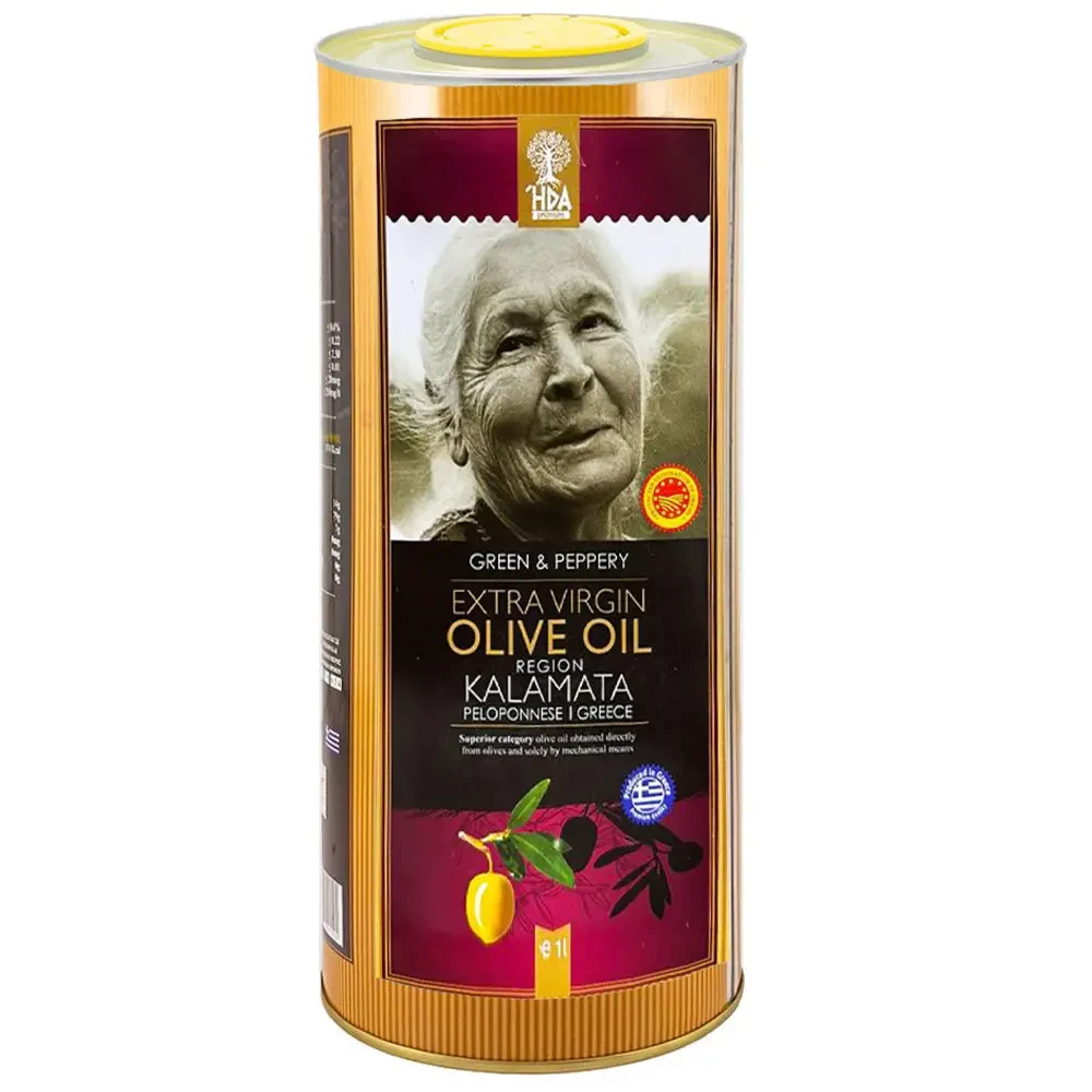 Олія Оливкова HDA Region KALAMATA (Греція) Extra Vergine Olive Oil, 1 л. Ж/Б