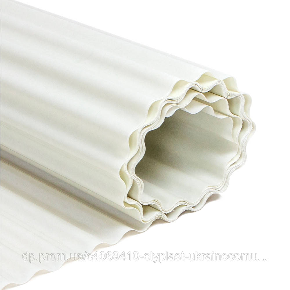 Прозорий шифер гофрований (молочний) 1.5 м PolyRoll, фото 1