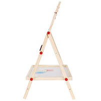 Мольберт дерев'яний двосторонній дитяча навчальна дошка для малювання, фото 3