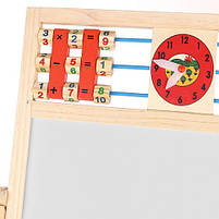 Мольберт дерев'яний двосторонній дитяча навчальна дошка для малювання, фото 5