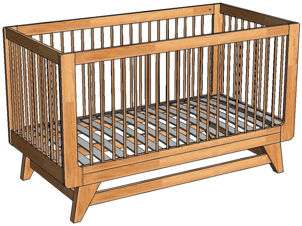 Дитяче ліжко Baby lux каркас натуральне дерево бук 70х140 см прозоре покриття (Mobler TM)