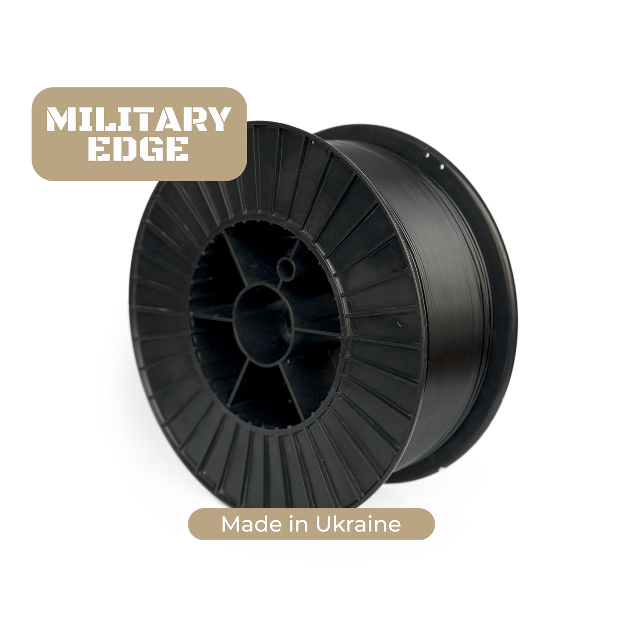 Пластик філамент для 3Д-друку «Military Edge» PETG Black, Classic Spool, 1.75мм, 3кг, 230-250°C, Чорний