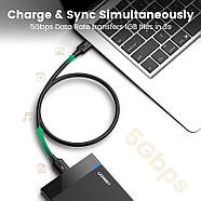 Кабель для камери жорсткого диска телефона Micro USB 3.0 на USB-A 3.0 UGREEN US130 1м (чорний), фото 6