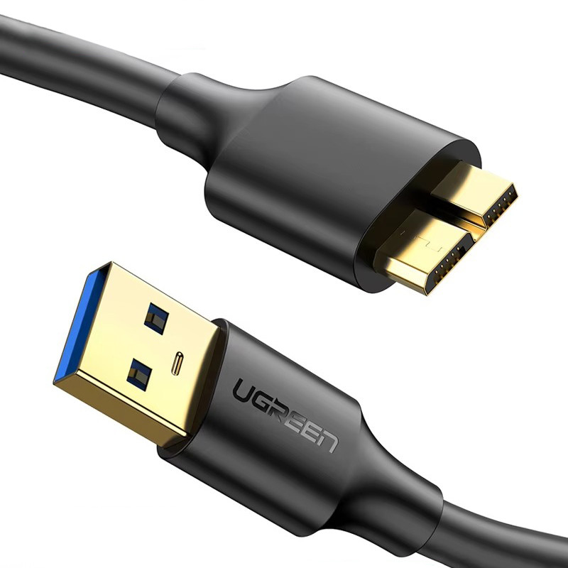 Кабель для камери жорсткого диска телефона MicroUSB 3.0 на USB-A 3.0 UGREEN US130 50см (чорний)