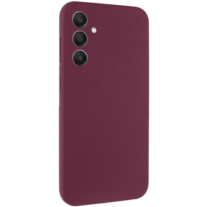 Чохол Silicone Cover Lakshmi Full Camera (AA) для Samsung Galaxy A35 | Мікрофібра Бордовий / Marsala, фото 1