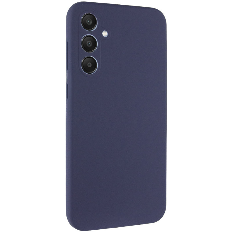 Чохол Silicone Cover Lakshmi Full Camera (AA) для Samsung Galaxy A35 | Мікрофібра Синій / Midnight Blue, фото 1