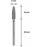 Фреза Кукурудза твердосплавна зелена Staleks Pro EXPERT 4 х 14 мм, фото 2