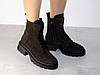 Черевики замшеві жіночі демісезон коричневі, фото 3