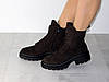 Черевики замшеві жіночі демісезон коричневі, фото 2