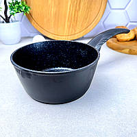 Ківш 16 см з алюмінію з покриттям чорний мармур Kamille