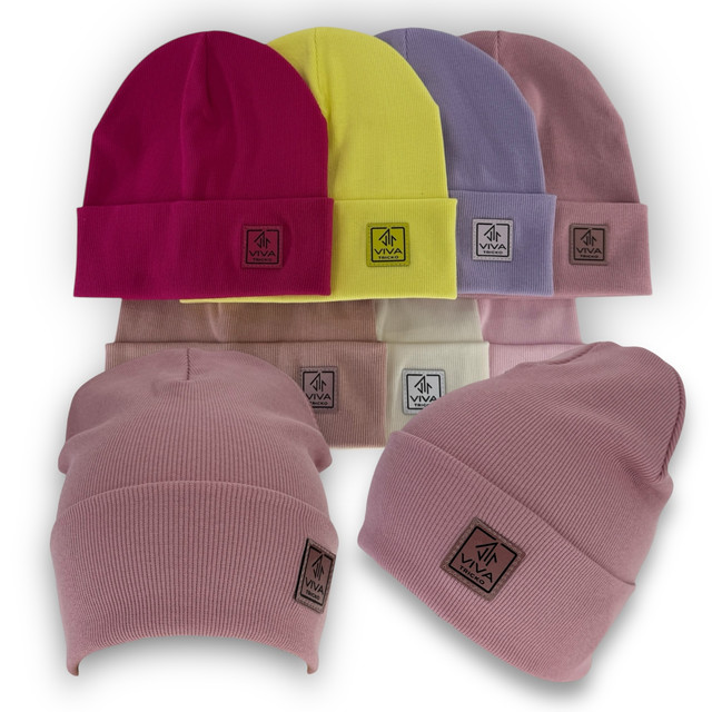 Двойная трикотажная шапка для девочки