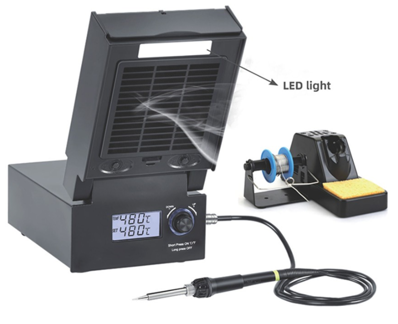 Паяльна станція ZD-8951, 80W, 160-480°C, з димопоглиначем і підсвічуванням