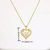 Підвіска з ланцюжком у формі серця з білим фіанітом, золотиста, 2.1 см, 45+5 см, фото 5