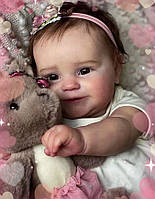 Реборн Кукла пупс девочка Reborn baby см с одеждой винил силикон можно купать водонепроницаемая с волосами