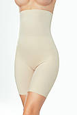 Жіночі високі коригувальні труси з шортиками бежевого кольору, модель Vlata Eldar.