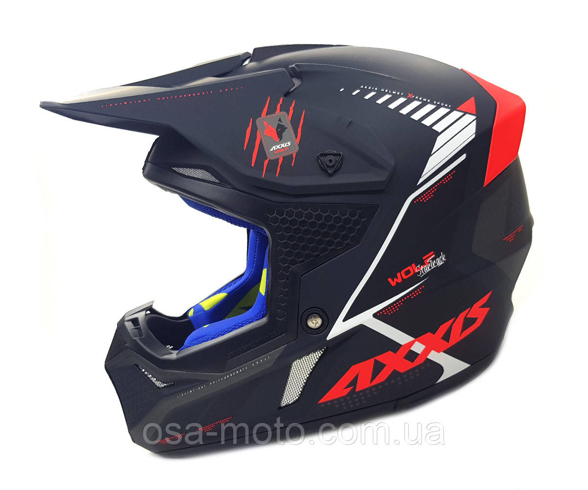 Мотошолом AXXIS WOLF Star Track B5 Matt Fluo Red XS