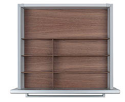 Вставка-лоток для столових приборів Fineline 600 мм, в ящик типу Blum, глубина 500мм, темний горіх