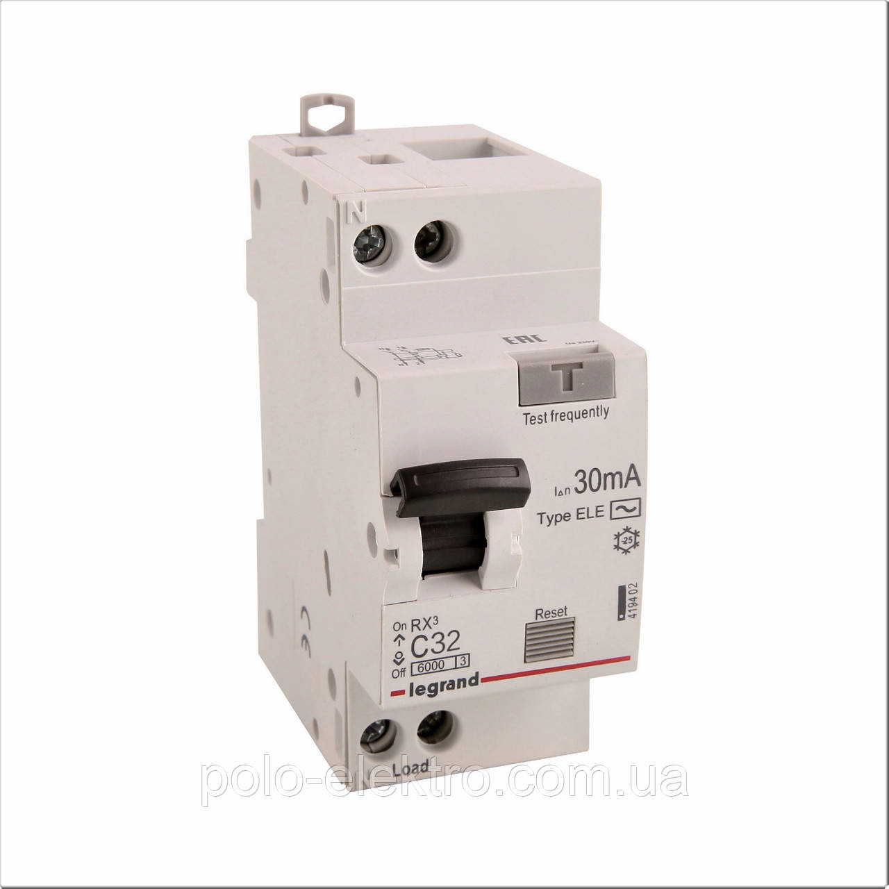 Диф. автомат RX3 1п+N С 32А 30мA-AC Legrand