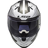 Мотошолом LS2 FF811 Vector II Metric White Titanium Silver ECE2206 XS, фото 2