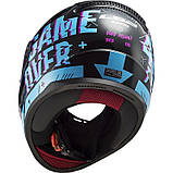 Мотошолом LS2 FF353 Rapid Player Black Sky Blue XS, фото 4