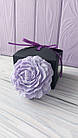 Крафтове мило з ефірної олією лаванди, лавандове мило в формі квітки, мило квітка в подарунковій коробці, фото 4