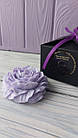 Крафтове мило з ефірної олією лаванди, лавандове мило в формі квітки, мило квітка в подарунковій коробці, фото 2