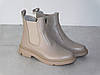 Черевики челсі шкіряні жіночі демісезон бежеві, фото 4