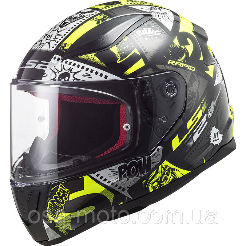 Мотошолом дитина LS2 FF353J Vignette Black HV Yellow S