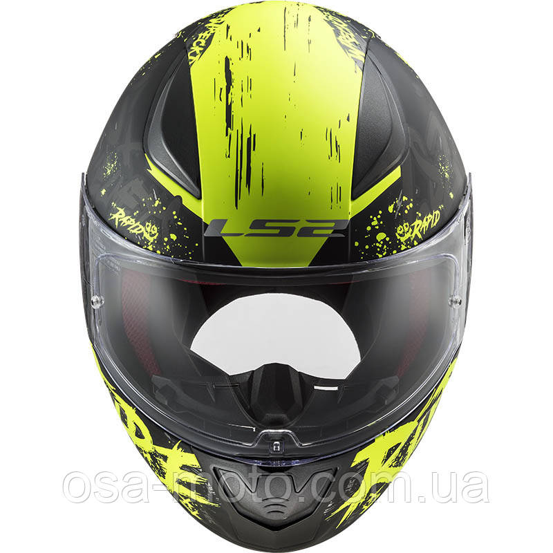 Мотошолом LS2 FF353 Rapid Naughty Black HV Yellow XS