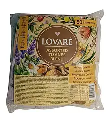 Набір чаю без кофеїну Lovare Tisanes Blend Assorted Трав'яне Асорті в пакетиках 50 шт*1,5 г