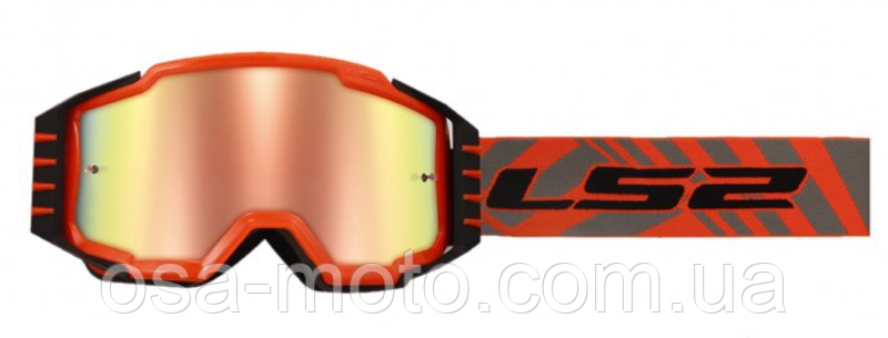 Маска кросова LS2 CHARGER PRO Orange Mirror Lens