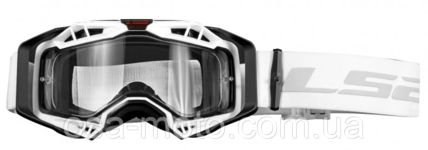 Маска кросова LS2 AURA Enduro White +Pinlock, фото 1