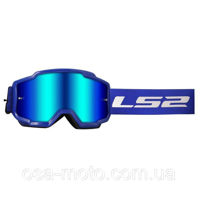Маска кросова LS2 Charger Goggle Blue with Iridium Visor, фото 1