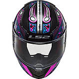 Мотошолом дитячий LS2 FF353J Voodoo Black Fluo Pink YS, фото 7