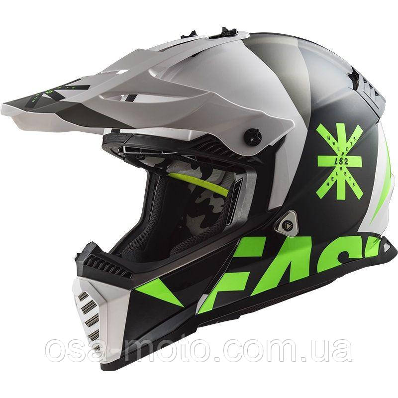 Мотошолом LS2 MX437 Fast EVO Heavy Black White L