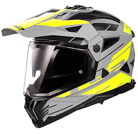 Мотошолом LS2 MX702 Pioneer 2 Namib Matt Grey Hi-Vis Yellow M