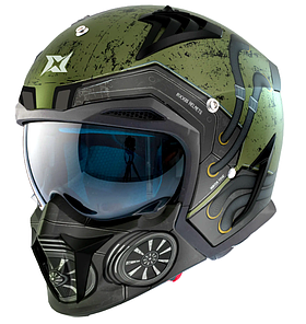 Мотошолом AXXIS HUNTER SV Toxic C6 Matt Green XS