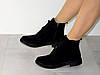 Черевики замшеві класичні жіночі демісезон чорні 39р, фото 6