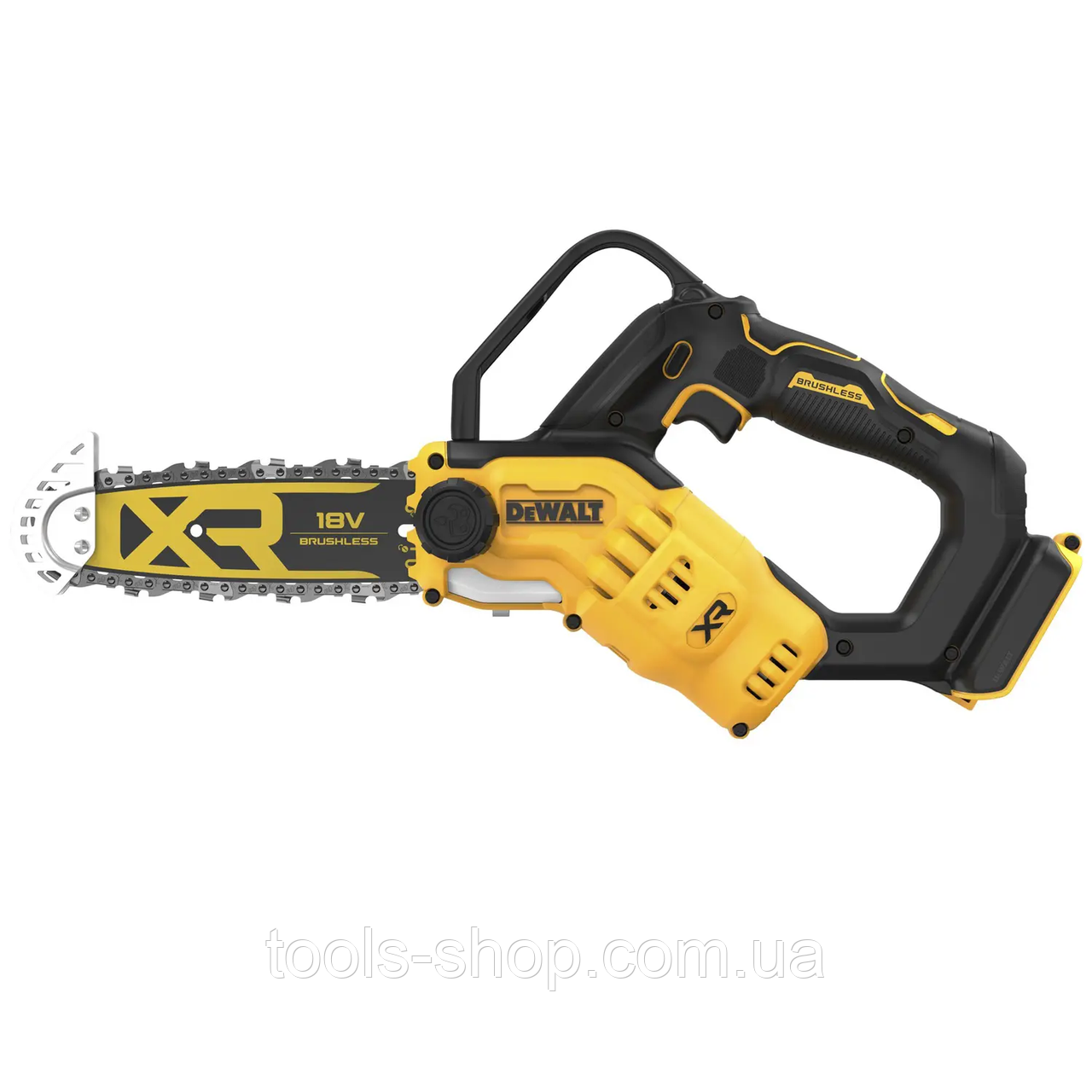 Професійна міні-пилка ланцюгова акумуляторна безщіткова DeWALT DCMPS520N : без АКБ, шина 20см (DCMPS520N)