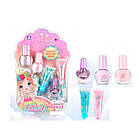 Набір дитячої косметики лаки для нігтів і блиску для губ, 5 одиниць