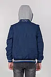 Демісезонна коротка куртка жилетка 2в1 для хлопчика на весну осінь Осінній бомбер підлітковий трансформер синій 140, фото 5