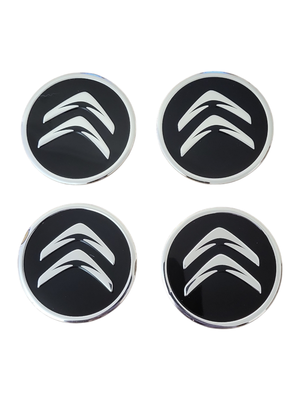 Наліпки на ковпаки, наліпки на диски Citroen Сітроен 60 мм Чорні 4 шт