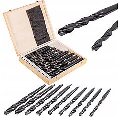 Набір свердел Silver з конічним кінцем Морзе 2 Ø14.5-30 мм 9шт S10421