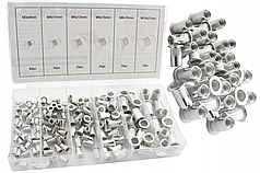 Заклепки алюмінієві різьбові М3-М10, 150 шт. Silver S11361