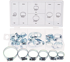 Набір хомутів 6 видів 26 штук (16 – 40 мм) Silver S11369