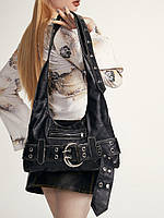 Сумка-шоппер шкіряна Y2K Leather чорна, фото 5
