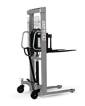 VULKAN Штабелер гидравлический 1000кг/1,6м, длиж. вил 1,1м,рег. ширина вил, цвет - серый